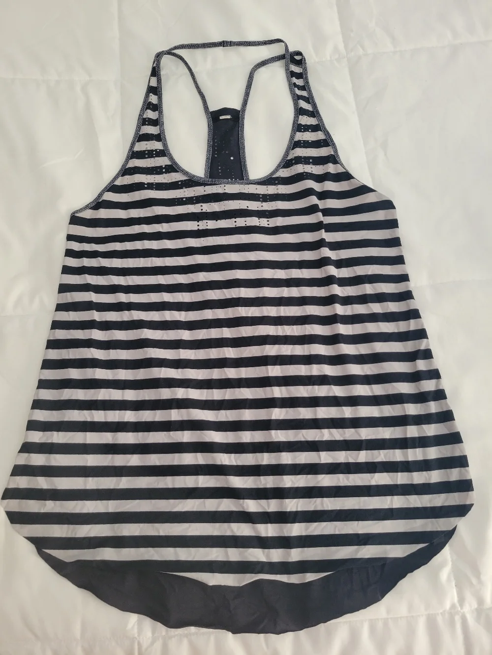Lululemon Tank Top Water Bound Singlet Apex Black White Striped Racer‎ Back 4
